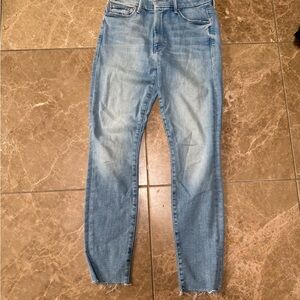 MOTHER high waisted ankle fray